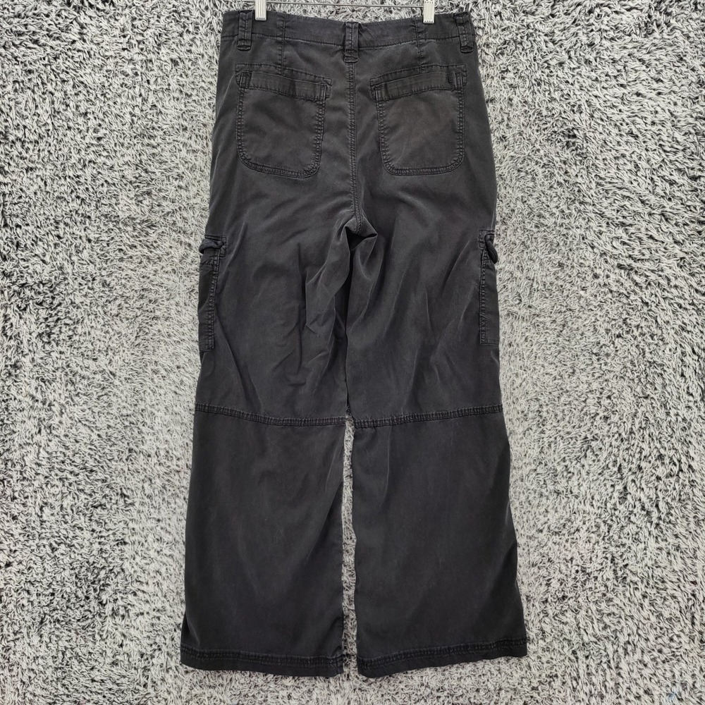 American Eagle Womens Gorpcore Cargo Super High Rise Baggy Wide Pants 10 Black - Picture 5 of 16